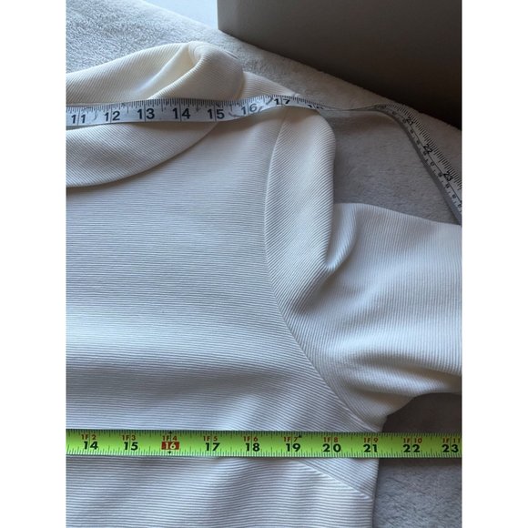 Talbots Women’s Sz.XL Ribbed Portrait Collar Top Blouse Cream cotton Blend - Picture 5 of 10